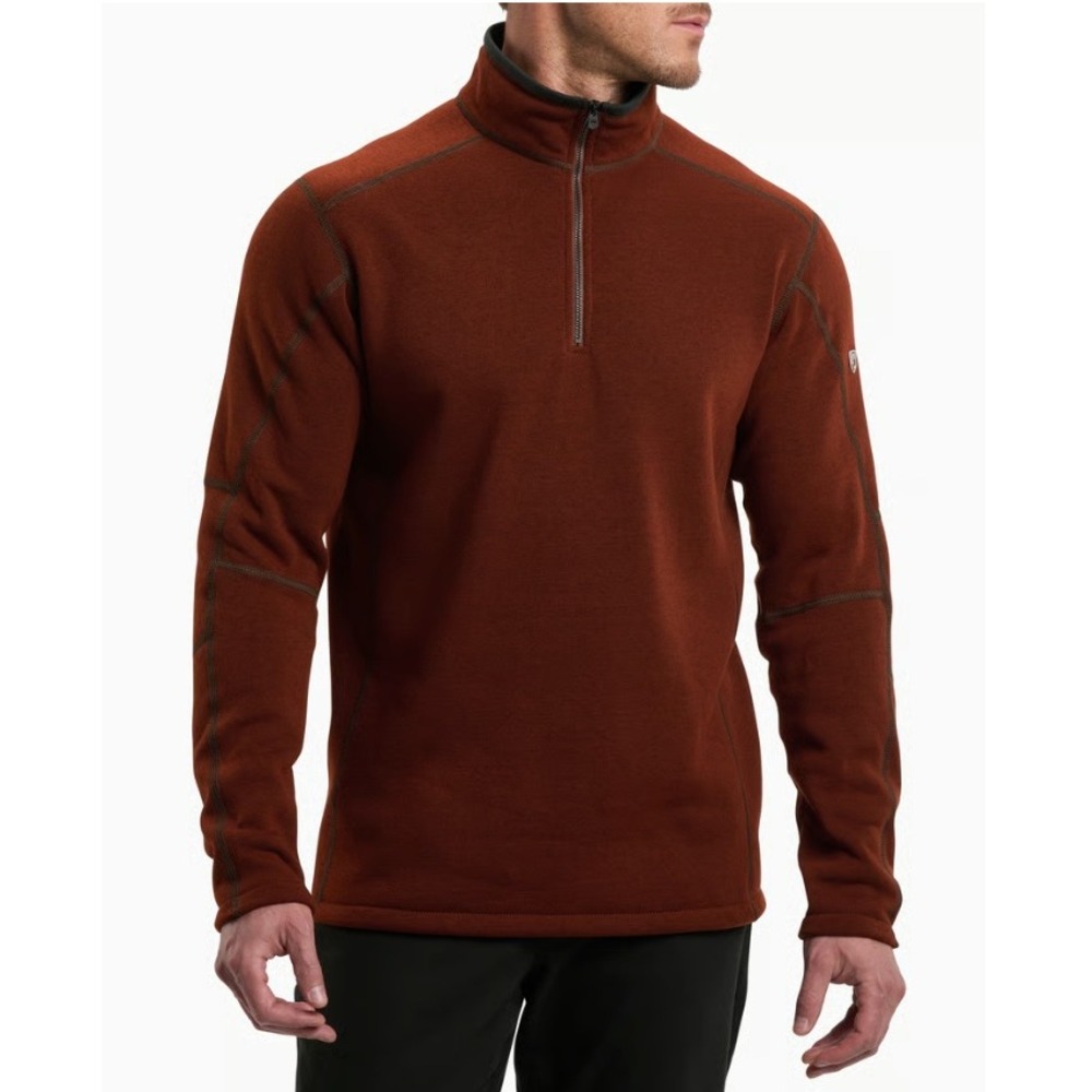 Kuhl Revel 1/4 Zip Fleece Pullover Rust Brown Mens XXL Hiking layering Outdoor